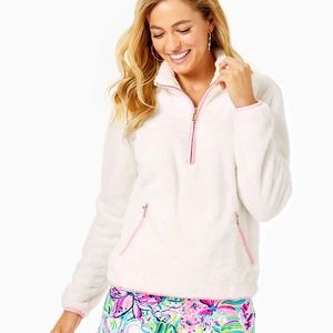 NWOT Lilly Pulitzer Skipper Sherpa Pullover Coconut XXL